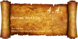 Avram Attila névjegykártya